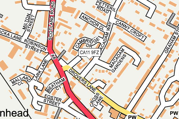 CA11 9FZ map - OS OpenMap – Local (Ordnance Survey)