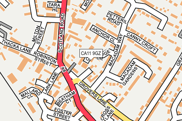 CA11 9GZ map - OS OpenMap – Local (Ordnance Survey)