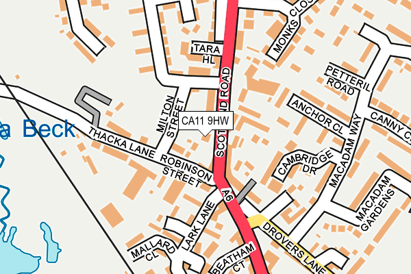 CA11 9HW map - OS OpenMap – Local (Ordnance Survey)