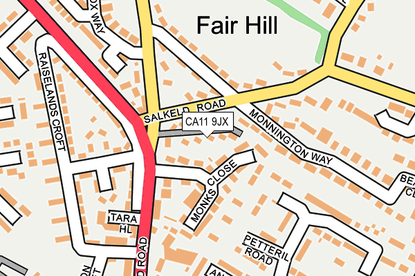 CA11 9JX map - OS OpenMap – Local (Ordnance Survey)