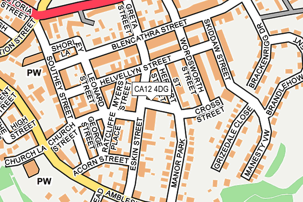 CA12 4DG map - OS OpenMap – Local (Ordnance Survey)