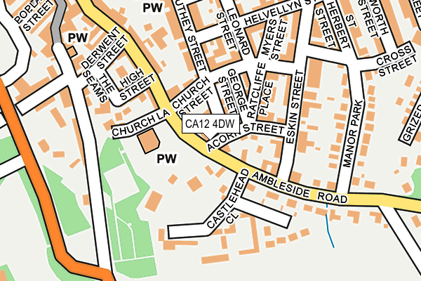 CA12 4DW map - OS OpenMap – Local (Ordnance Survey)