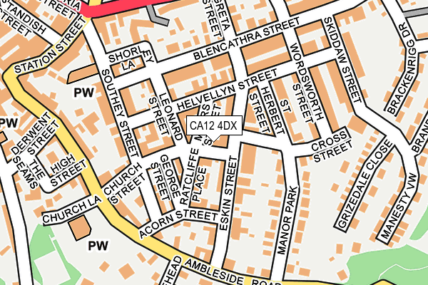 CA12 4DX map - OS OpenMap – Local (Ordnance Survey)