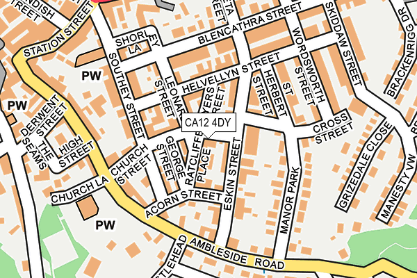 CA12 4DY map - OS OpenMap – Local (Ordnance Survey)