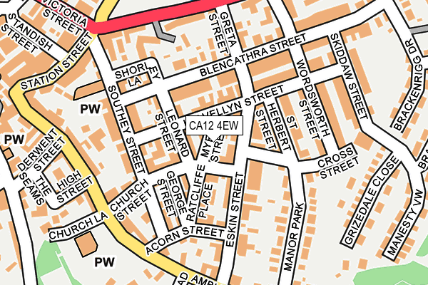 CA12 4EW map - OS OpenMap – Local (Ordnance Survey)