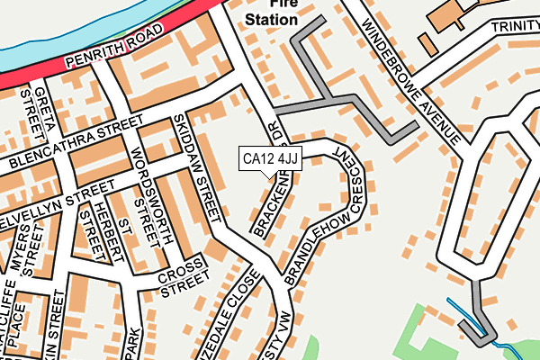 CA12 4JJ map - OS OpenMap – Local (Ordnance Survey)