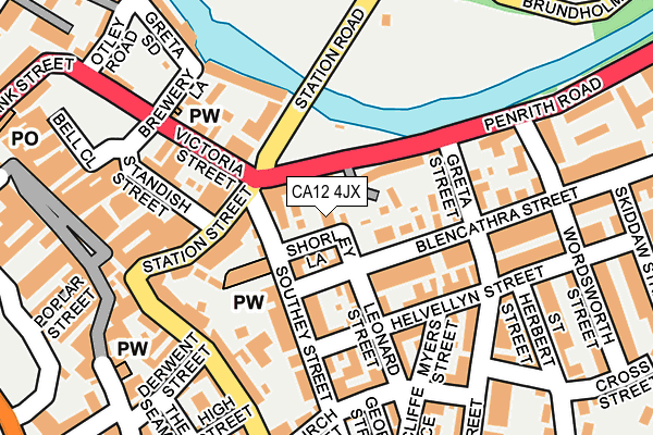CA12 4JX map - OS OpenMap – Local (Ordnance Survey)