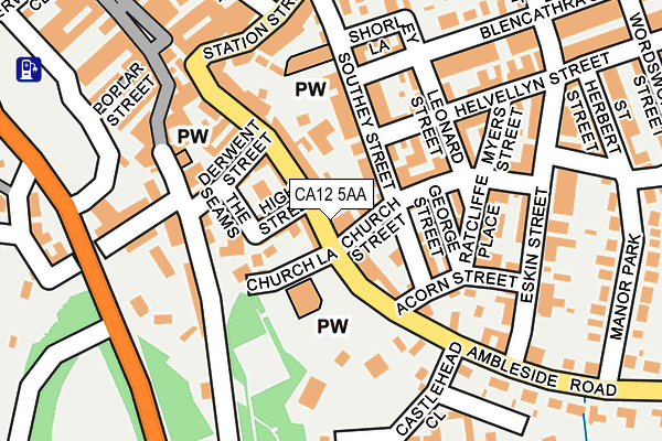 CA12 5AA map - OS OpenMap – Local (Ordnance Survey)