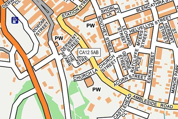 CA12 5AB map - OS OpenMap – Local (Ordnance Survey)