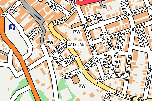 CA12 5AE map - OS OpenMap – Local (Ordnance Survey)