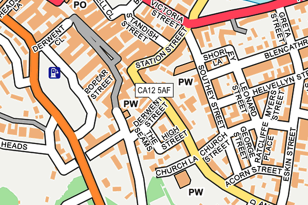 CA12 5AF map - OS OpenMap – Local (Ordnance Survey)