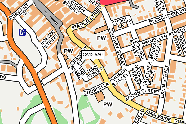 CA12 5AG map - OS OpenMap – Local (Ordnance Survey)