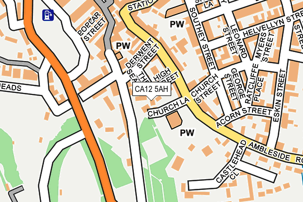 CA12 5AH map - OS OpenMap – Local (Ordnance Survey)
