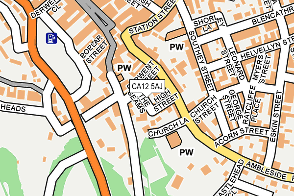 CA12 5AJ map - OS OpenMap – Local (Ordnance Survey)