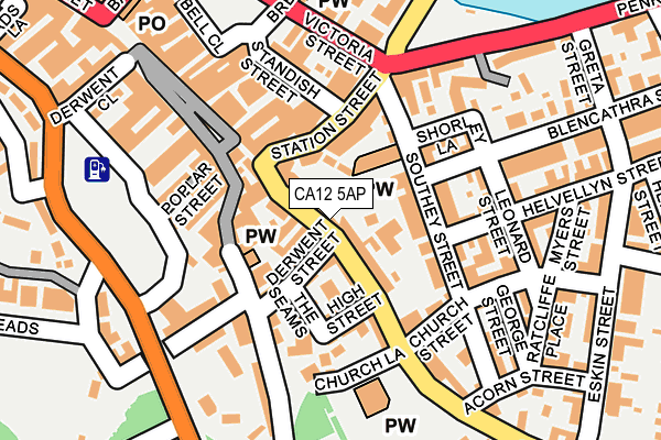 CA12 5AP map - OS OpenMap – Local (Ordnance Survey)