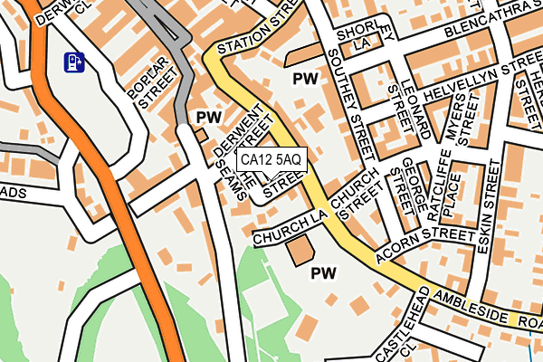 CA12 5AQ map - OS OpenMap – Local (Ordnance Survey)