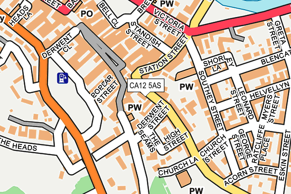 CA12 5AS map - OS OpenMap – Local (Ordnance Survey)