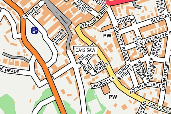 CA12 5AW map - OS OpenMap – Local (Ordnance Survey)