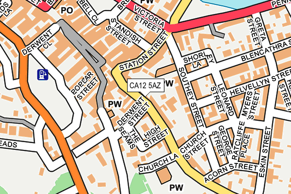 CA12 5AZ map - OS OpenMap – Local (Ordnance Survey)