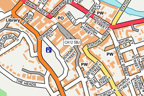 CA12 5BJ map - OS OpenMap – Local (Ordnance Survey)