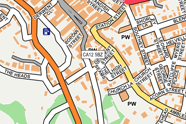 CA12 5BZ map - OS OpenMap – Local (Ordnance Survey)