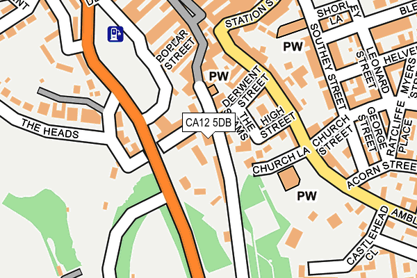 CA12 5DB map - OS OpenMap – Local (Ordnance Survey)