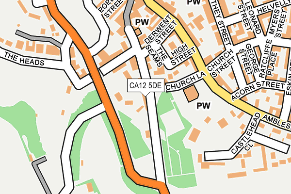 CA12 5DE map - OS OpenMap – Local (Ordnance Survey)