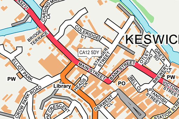 CA12 5DY map - OS OpenMap – Local (Ordnance Survey)