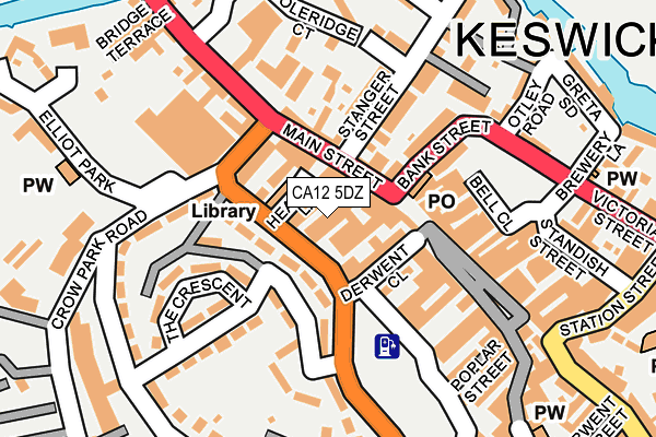 CA12 5DZ map - OS OpenMap – Local (Ordnance Survey)