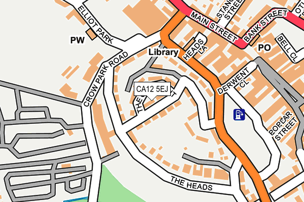 CA12 5EJ map - OS OpenMap – Local (Ordnance Survey)