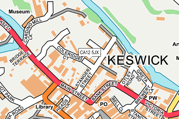 CA12 5JX map - OS OpenMap – Local (Ordnance Survey)