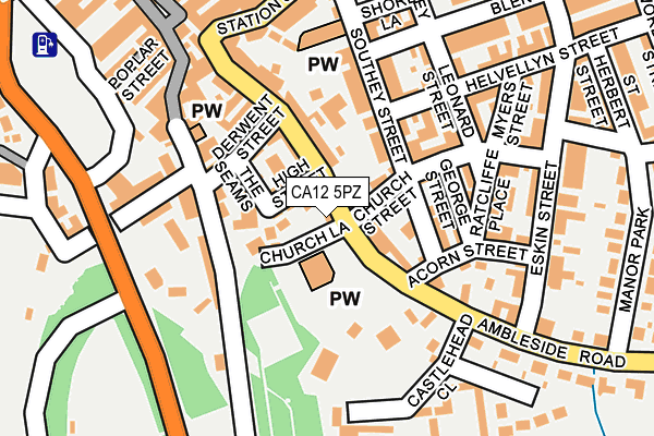 CA12 5PZ map - OS OpenMap – Local (Ordnance Survey)