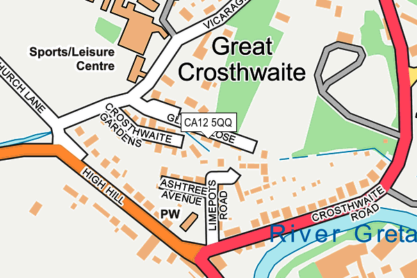CA12 5QQ map - OS OpenMap – Local (Ordnance Survey)