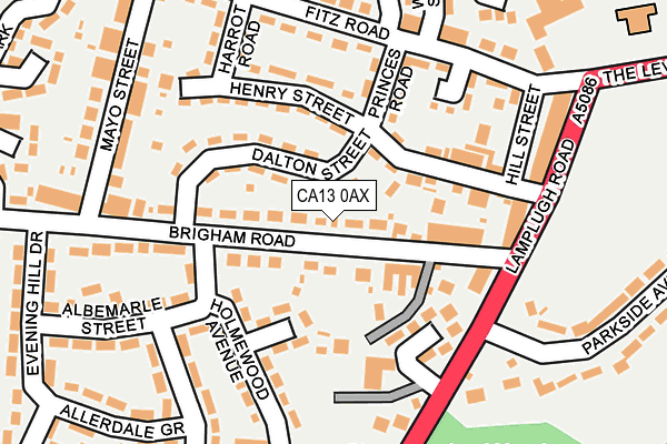 CA13 0AX map - OS OpenMap – Local (Ordnance Survey)