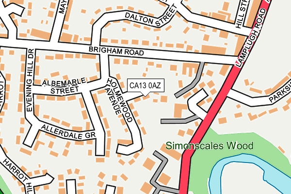 CA13 0AZ map - OS OpenMap – Local (Ordnance Survey)