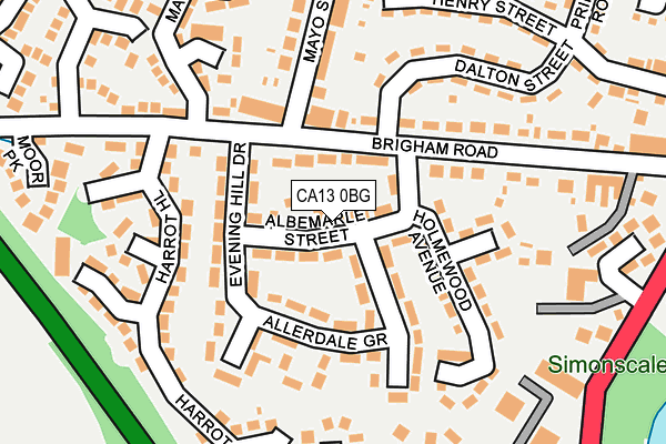 CA13 0BG map - OS OpenMap – Local (Ordnance Survey)