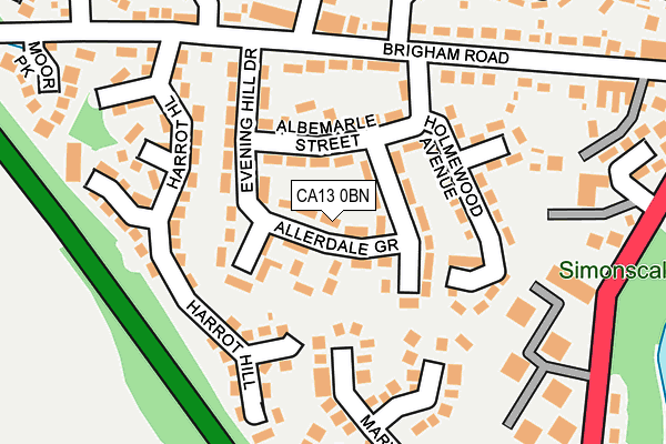 CA13 0BN map - OS OpenMap – Local (Ordnance Survey)