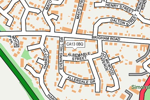 CA13 0BQ map - OS OpenMap – Local (Ordnance Survey)