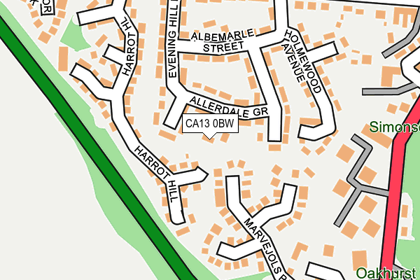CA13 0BW map - OS OpenMap – Local (Ordnance Survey)