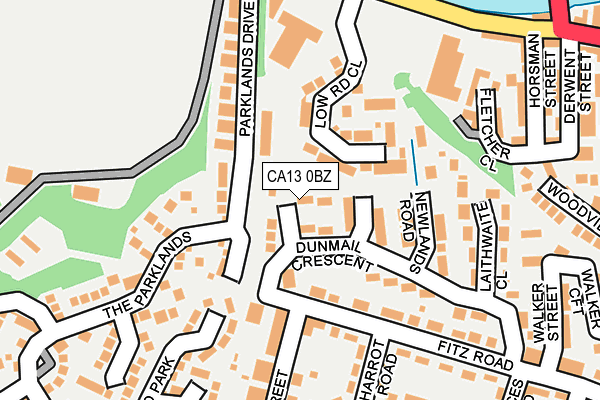 CA13 0BZ map - OS OpenMap – Local (Ordnance Survey)