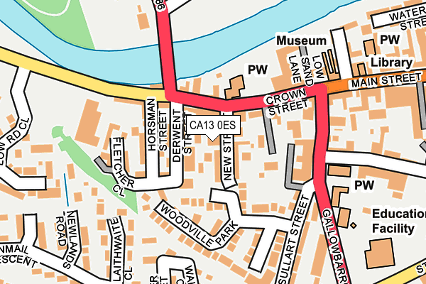 CA13 0ES map - OS OpenMap – Local (Ordnance Survey)