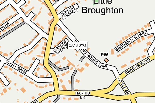 CA13 0YQ map - OS OpenMap – Local (Ordnance Survey)