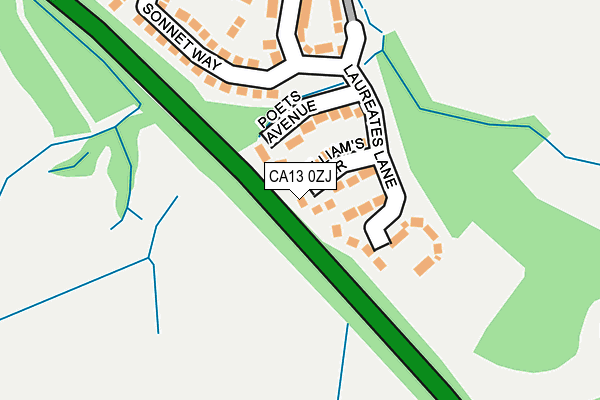 CA13 0ZJ map - OS OpenMap – Local (Ordnance Survey)