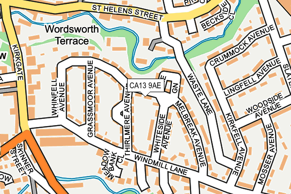 CA13 9AE map - OS OpenMap – Local (Ordnance Survey)