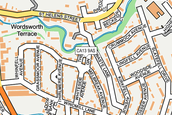 CA13 9AS map - OS OpenMap – Local (Ordnance Survey)