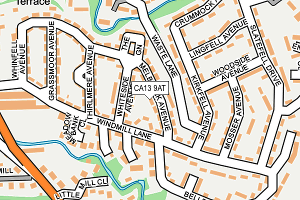 CA13 9AT map - OS OpenMap – Local (Ordnance Survey)