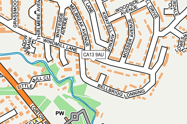 CA13 9AU map - OS OpenMap – Local (Ordnance Survey)