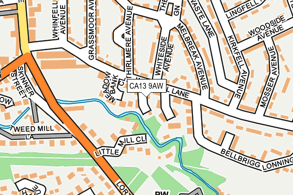 CA13 9AW map - OS OpenMap – Local (Ordnance Survey)