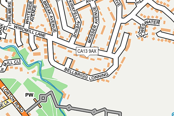 CA13 9AX map - OS OpenMap – Local (Ordnance Survey)