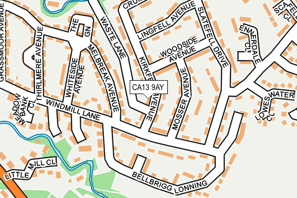 CA13 9AY map - OS OpenMap – Local (Ordnance Survey)